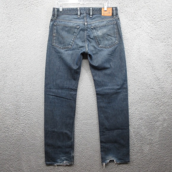 Diesel Waykee Denim Jeans Pants Mens 31x34 Blue Distressed Straight Italy - Picture 6 of 10